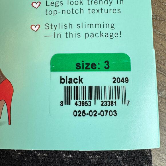 SPANX Assets Womens Size 3 Shaping Tights Textured Black Wishbone 155-180lbs NEW - Picture 3 of 8